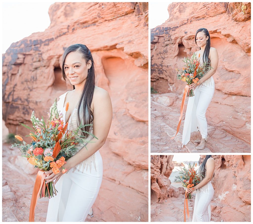 Bouquet and Bridal Portrait in Nevada