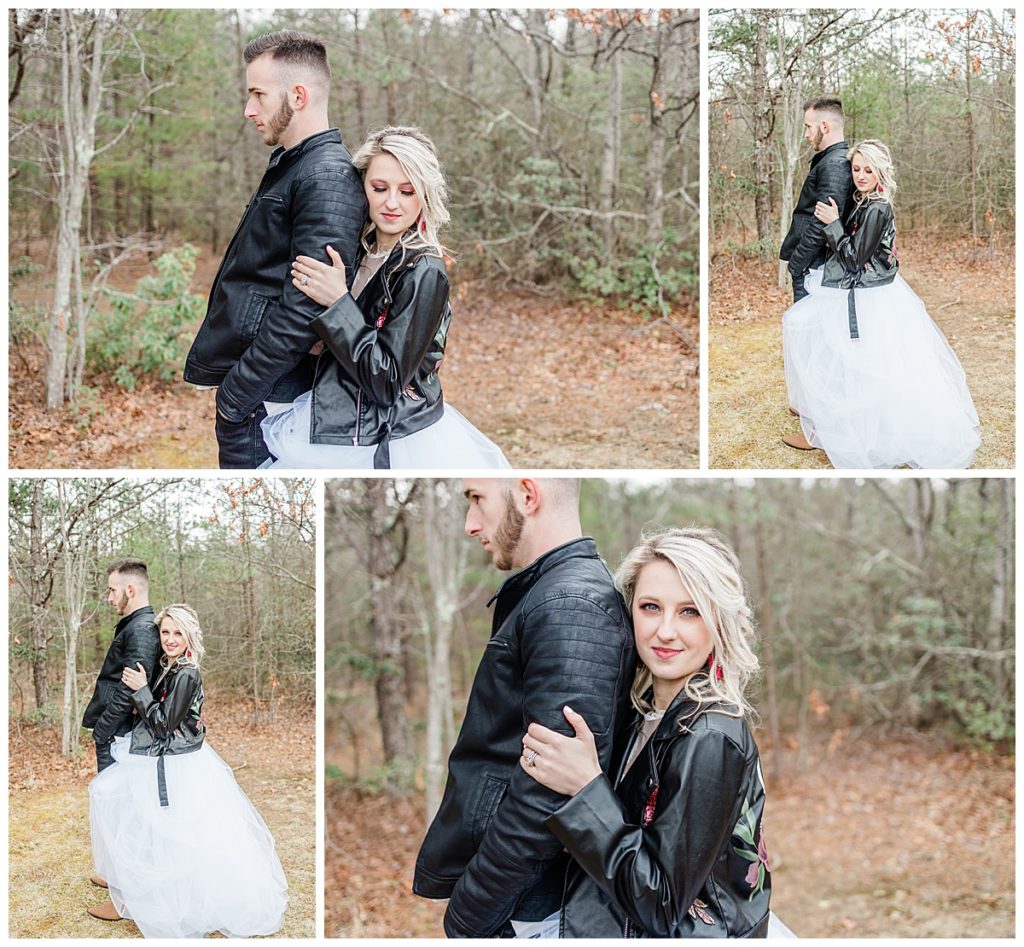 Elopement Couple in Leather Jackets