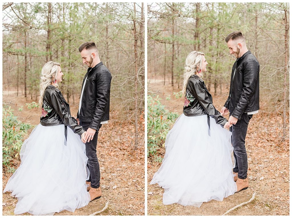 Wifey Leather Jacket on a Gorgeous Bride