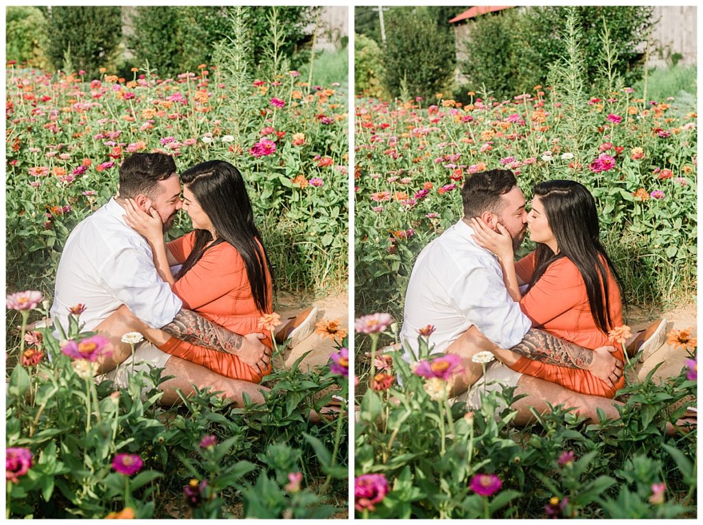 Tennessee wildflower session with expecting couple in sevierville