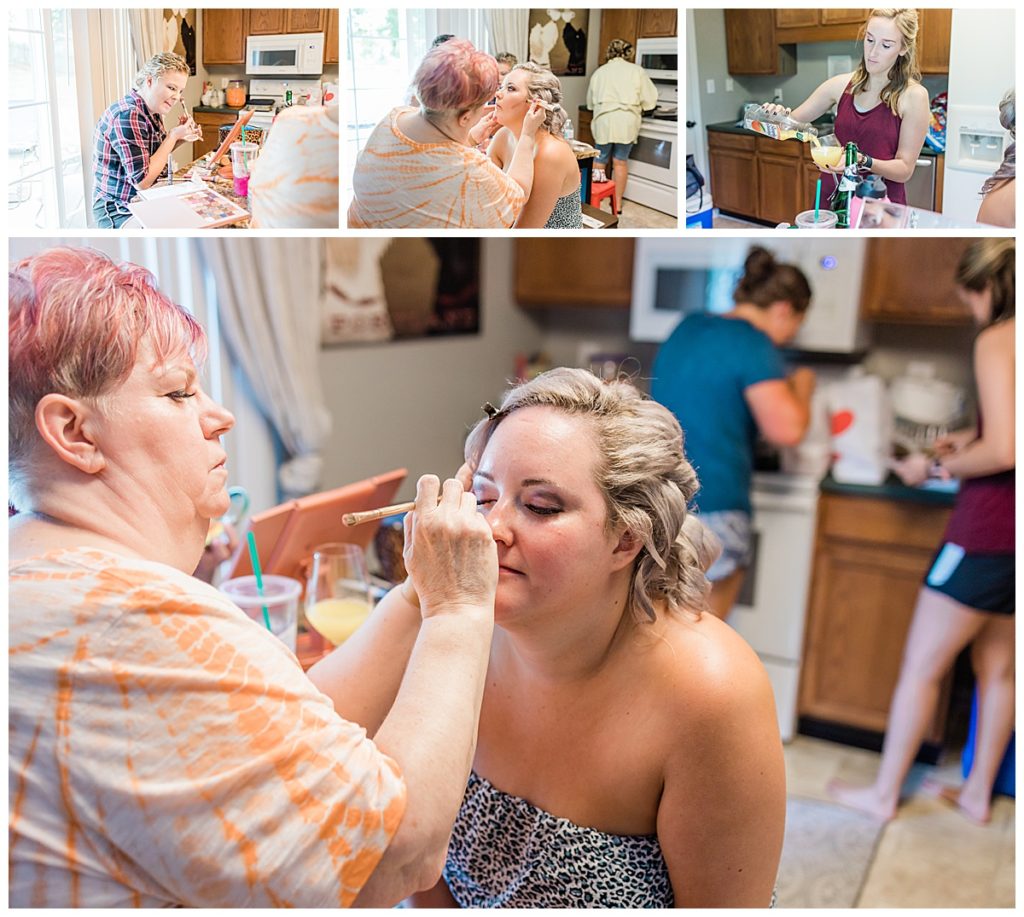 Bride and Bridesmaids Getting Ready for Wedding