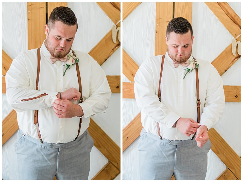Groom Getting Ready for Knoxville Wedding