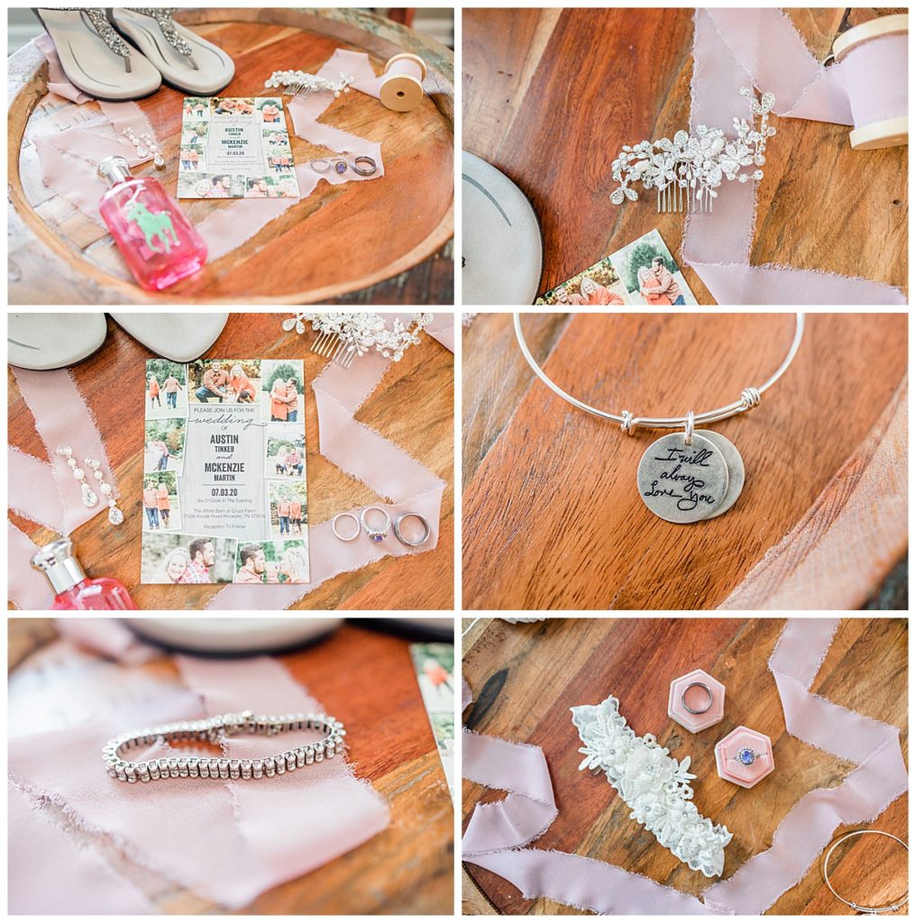 Bridal details at the Knoxville AirBNB