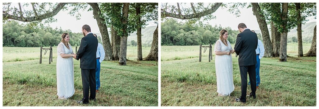 elopement ring exchange in townsend, tennessee