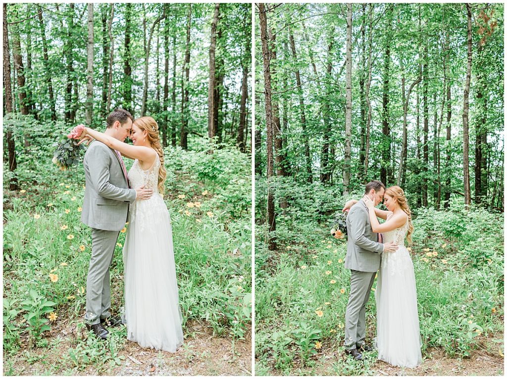 Bride and groom formal portraits at Sampson's Hollow Venue