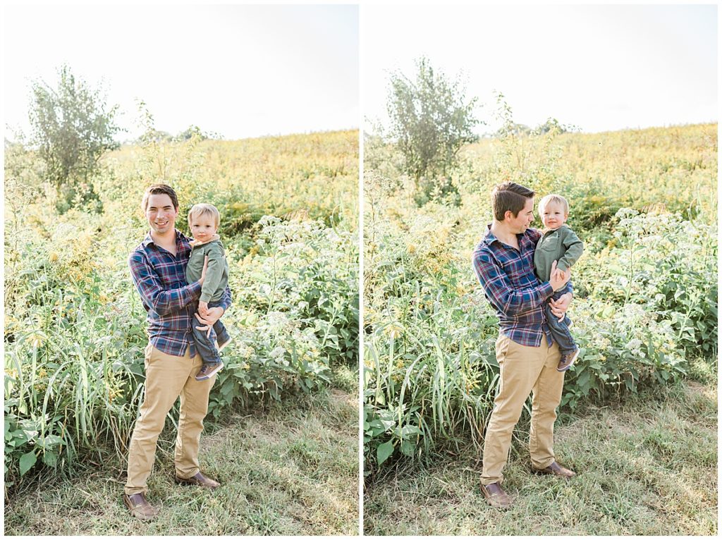 fall maternity family session with little boy in tennessee
