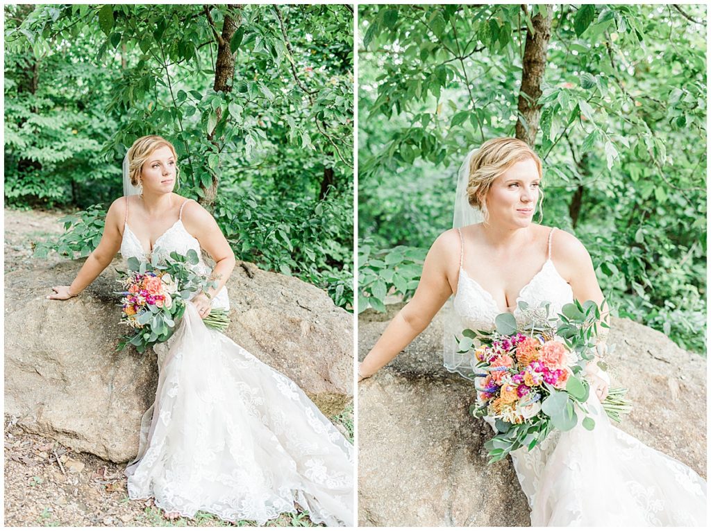 bridal portraits at hearthside cabin rentals in tennessee