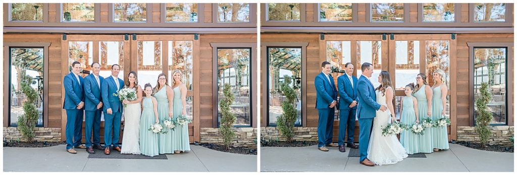 bridal party photos at the pigeon forge wedding venue the magnolia