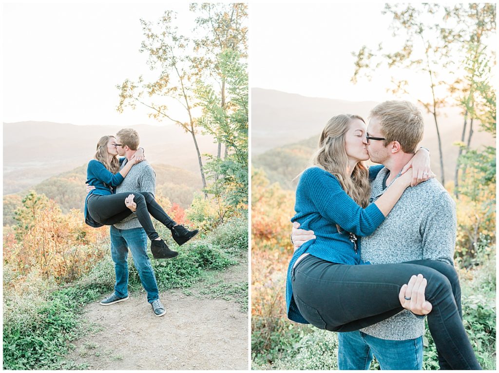 Golden Hour Couples Photos at Caylor Gap Overlook on Foothills Parkway