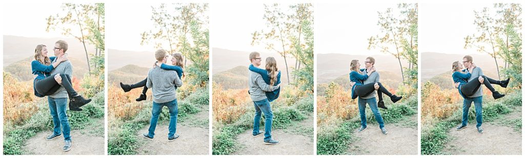 Golden Hour Couples Photos at Caylor Gap Overlook on Foothills Parkway