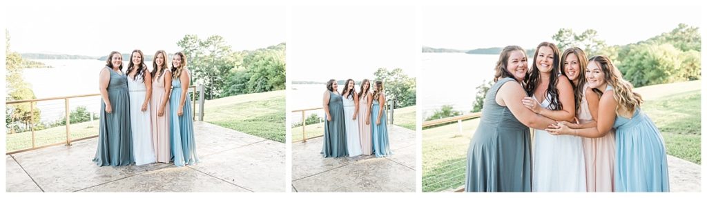 bridal party portaits in front of great smoky mountain backdrop
