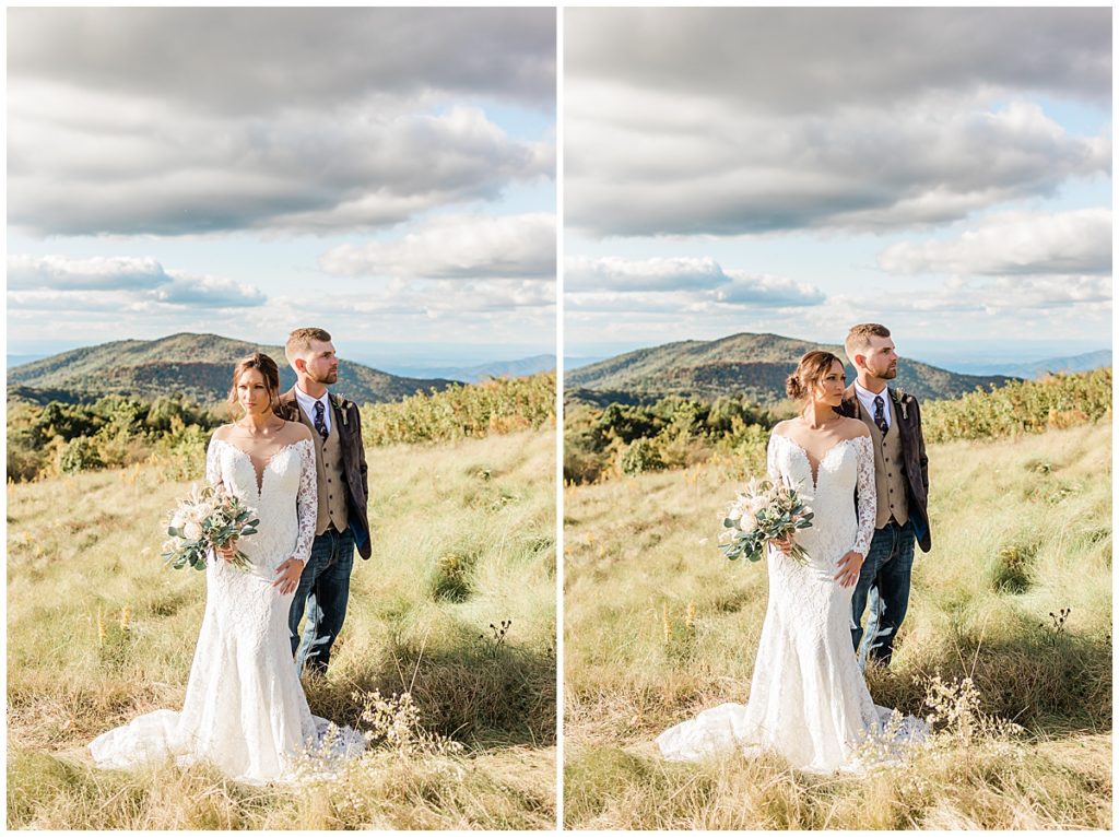 Adventurous couple for a Max Patch elopement in NC