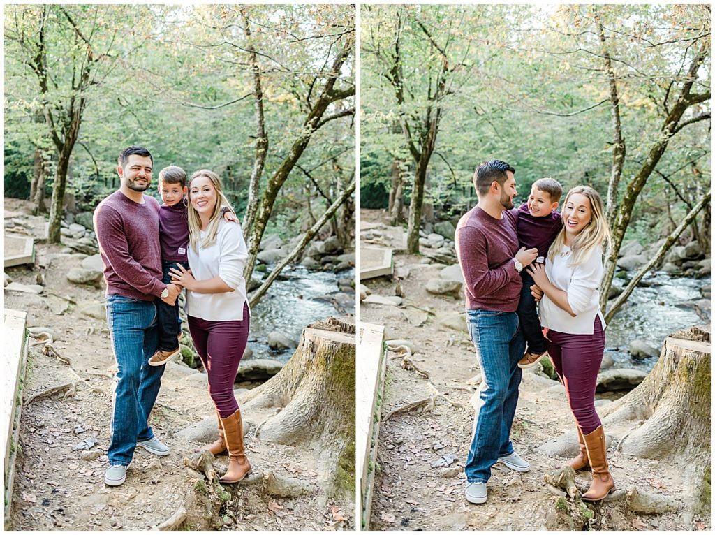 fall family pictures by the river in tennessee