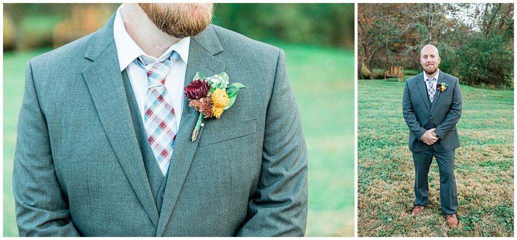 Groom Portraits at his Fall October Wedding in Tennessee