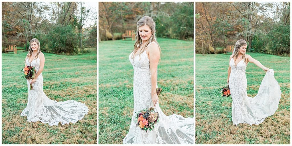 Bridal Portraits at her Fall October Wedding in Tennessee