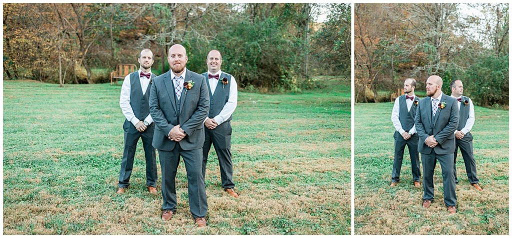 Groomsmen Portraits at a Fall October Wedding in Tennessee