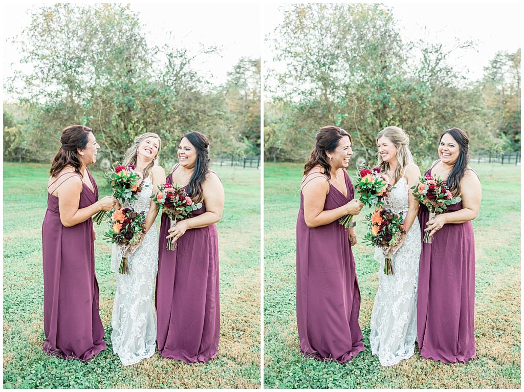 Bridal Party Portraits at a Fall October Wedding in Tennessee