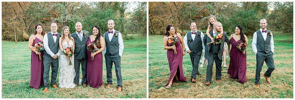 Wedding Party Portraits at a Fall October Wedding in Tennessee