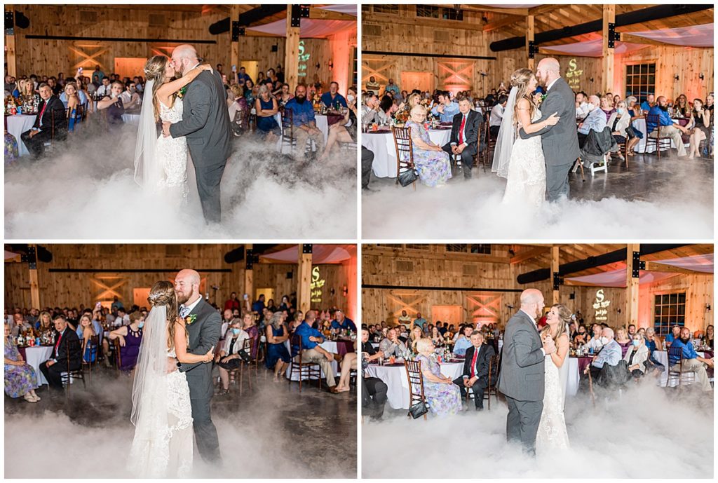 Bride and Groom First Dance at their Fall October Wedding in Tennessee