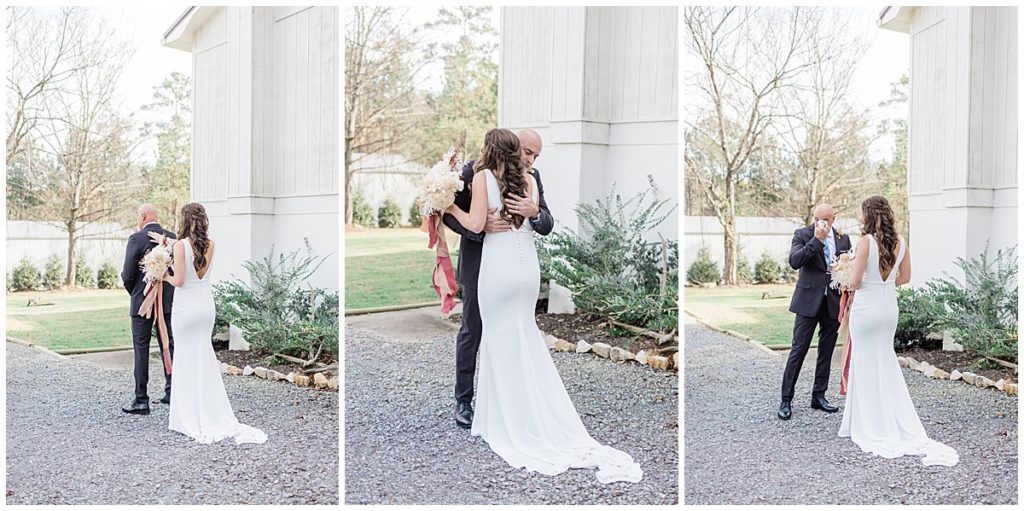 First looks of the bride at The Quarry Venue in Knoxville, Tennessee