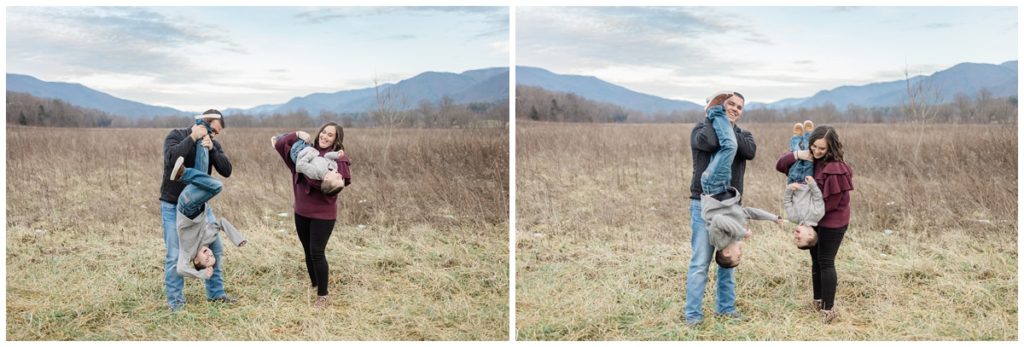 Family photograph at Cades Cove in Tennessee