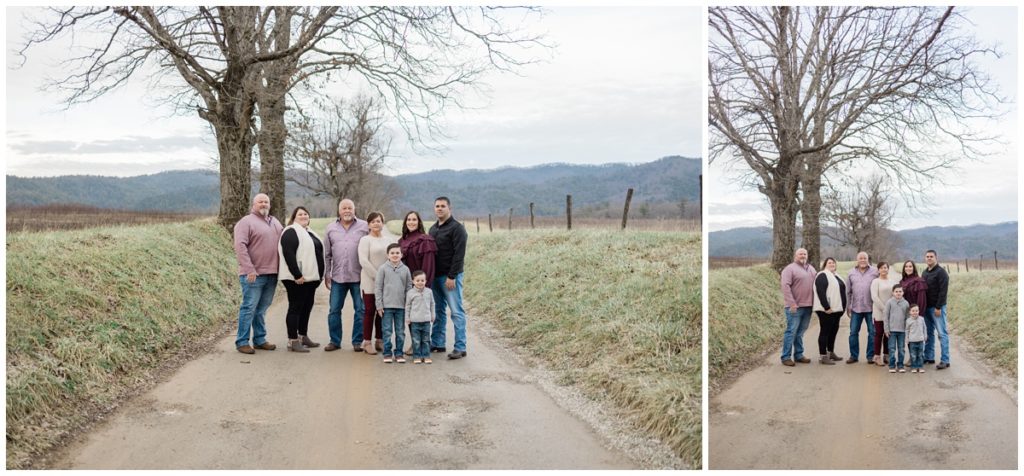 extended family celebrating together at Cades cove