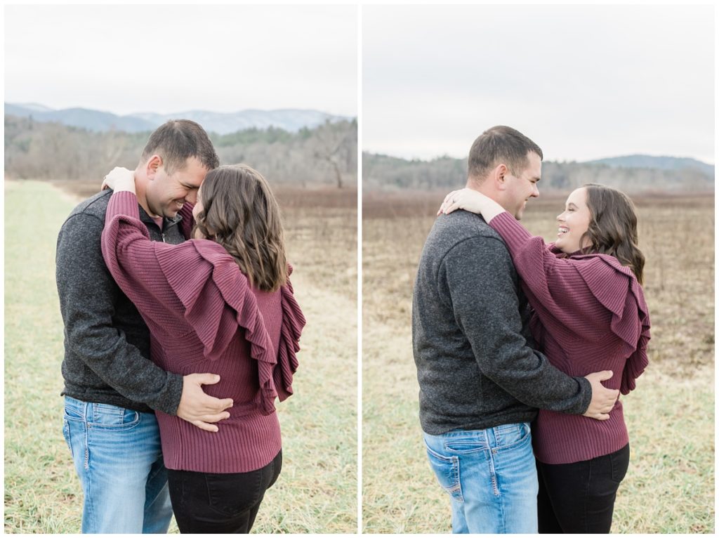 Couples photograph at Cades Cove in Tennessee