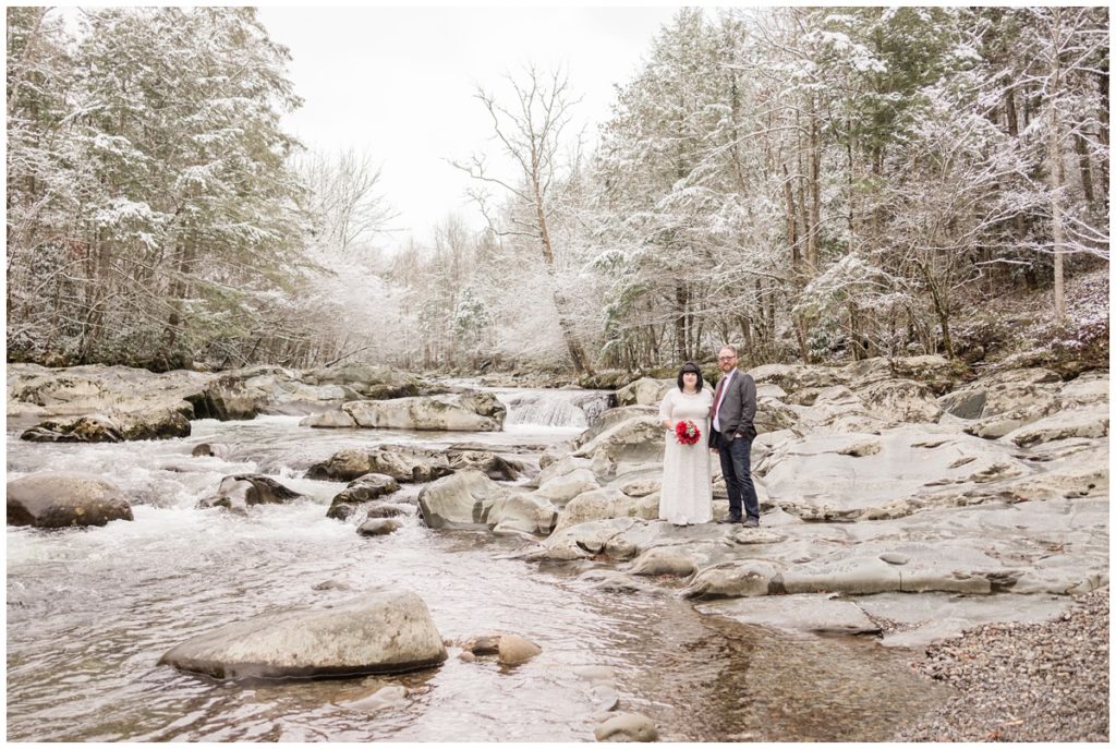 Winter Greenbrier Elopement in GSMNP Tennessee by the River