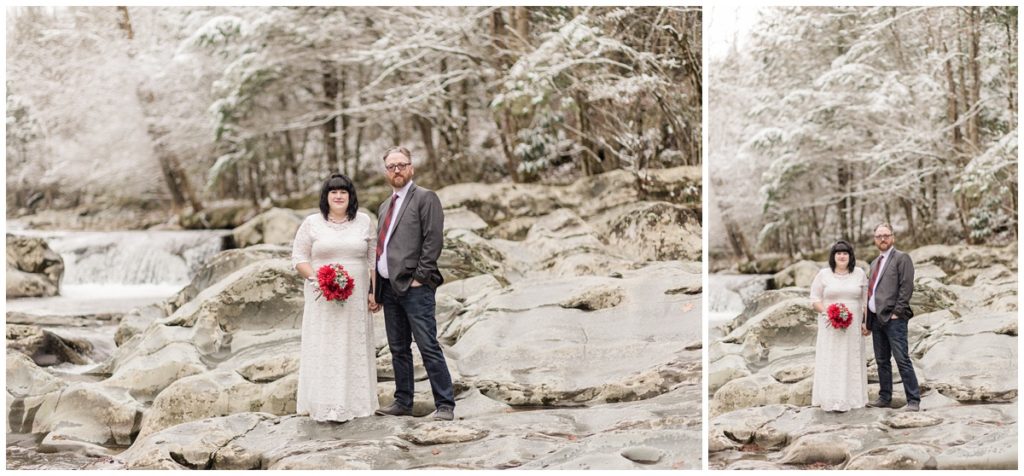 Winter Greenbrier Elopement in GSMNP Tennessee by the River