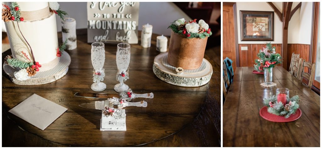 Detail Photos for a Christmas Themed Wedding in Sevierville, Tennessee