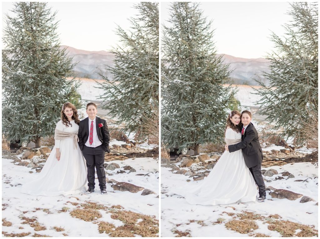 Family Portraits for a Winter Wonderland Wedding in Sevierville, Tennessee