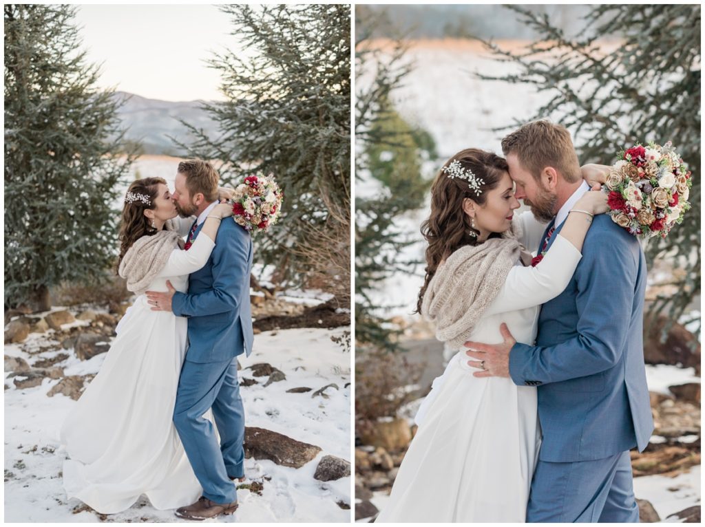 Christmas Themed Wedding Portraits in Sevierville, Tennessee