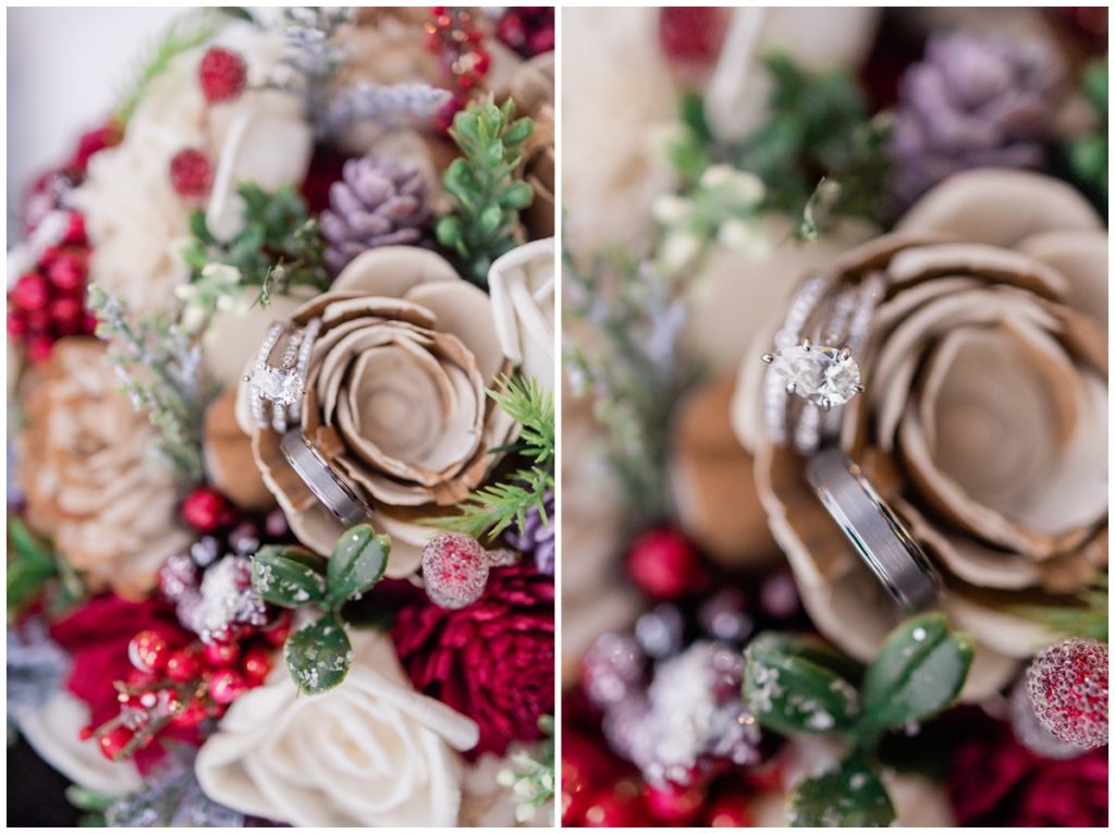 Ring Detail Shots in a Wooden Etsy Bouquet