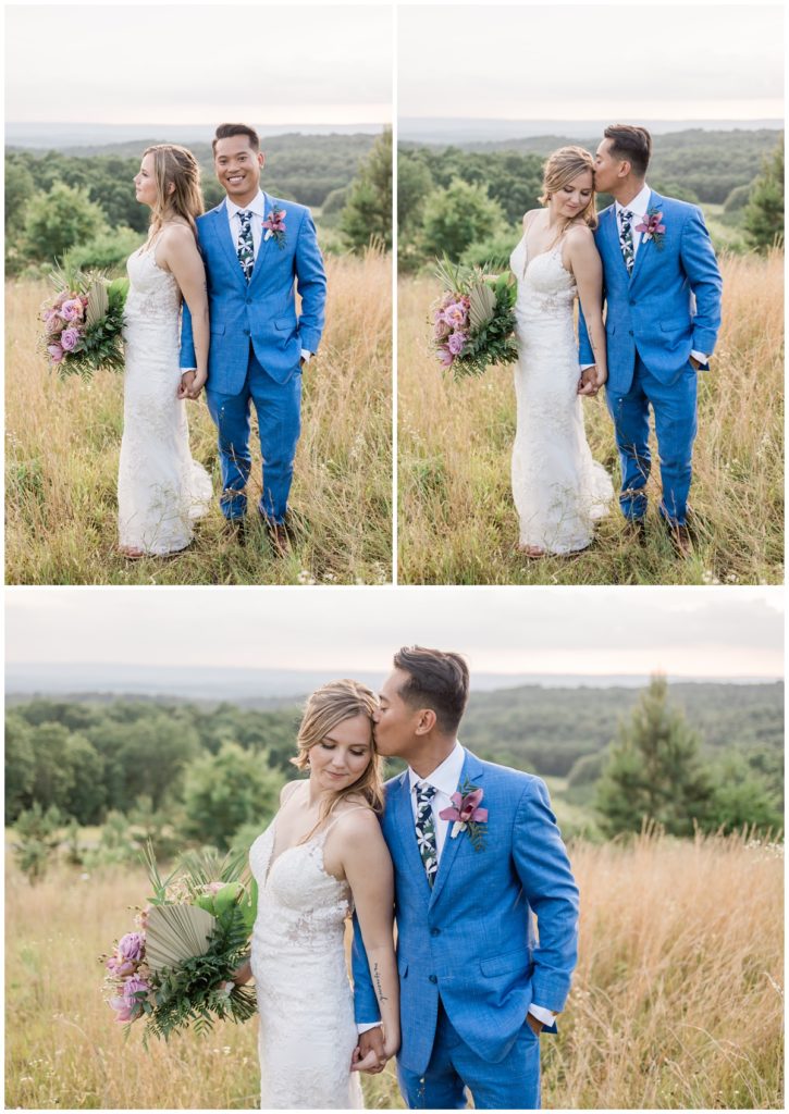 bride and groom photos outside