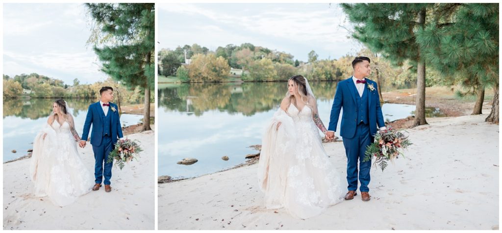 beach bride and groom portraits in knoxville tennessee at hunter valley farm