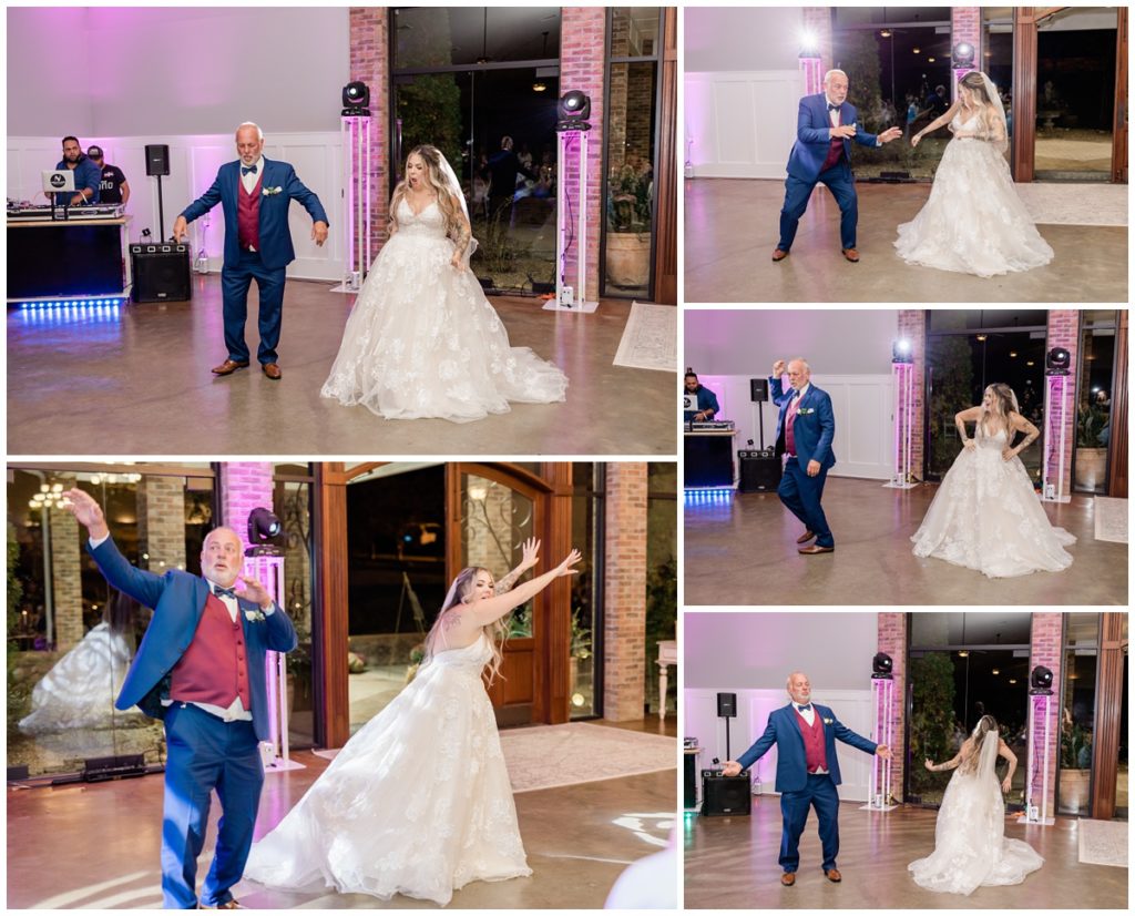 father daughter first dance at the reception at hunter valley farm