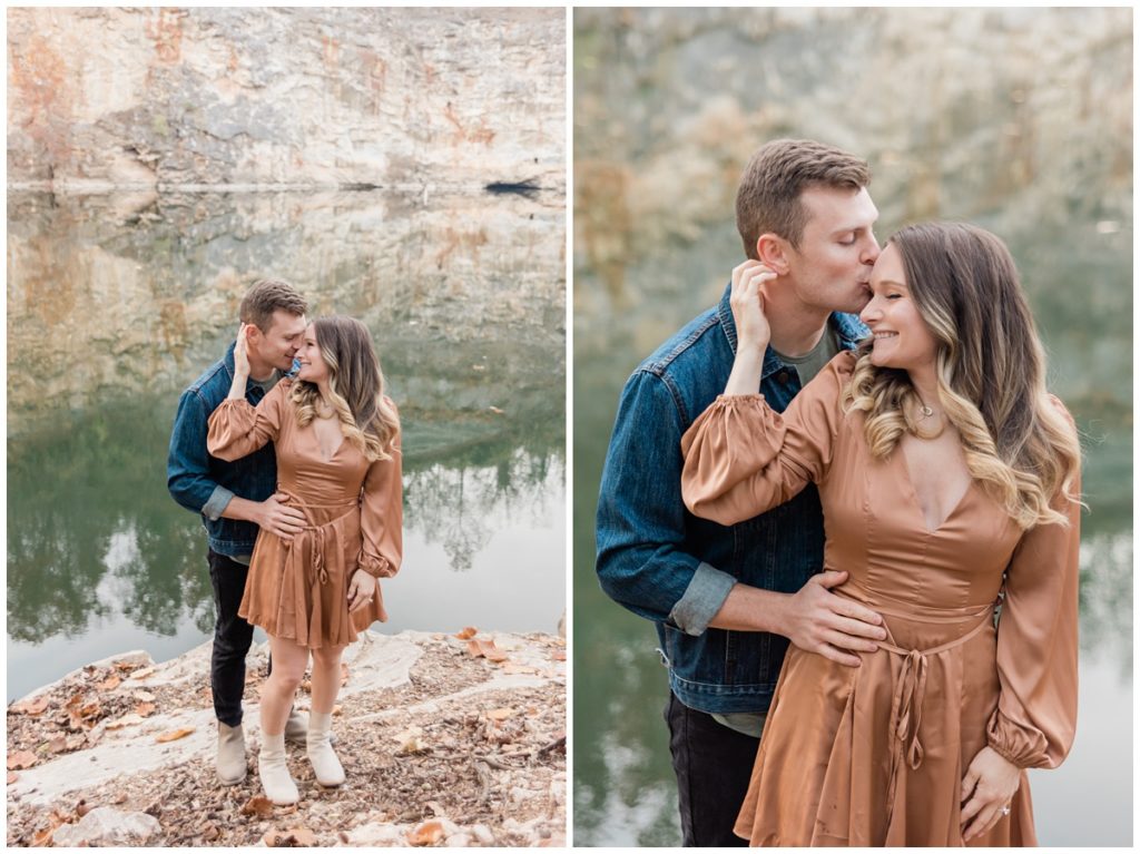 newly engaged couple portraits at quarry