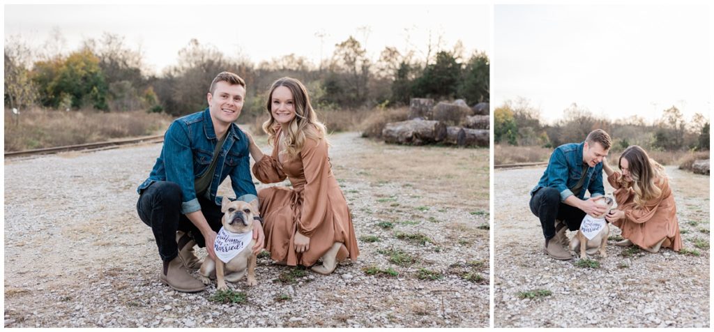 engagement photos with pet dog