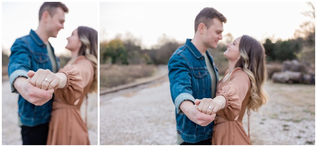mead's quarry engagement session tennessee engagement ring