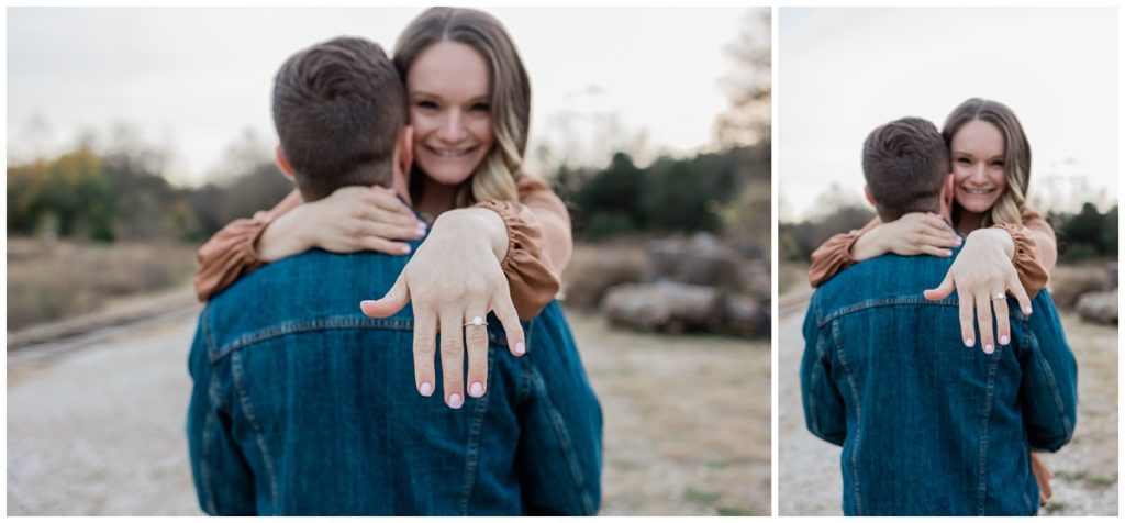 couples photo session in tennessee engagement ring photo