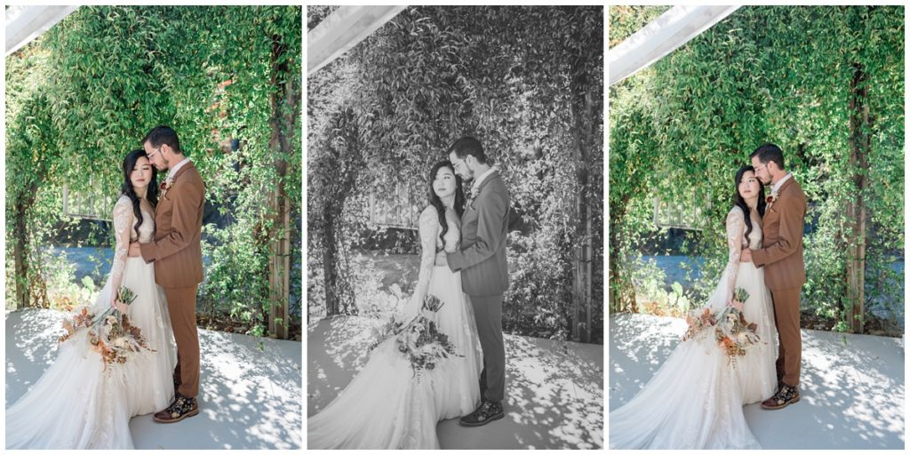 wedding photo of bride and groom