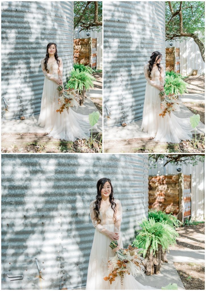 bridal portraits at the venue at the bluffs