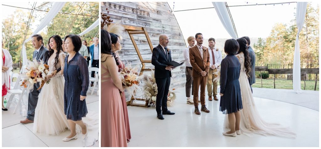 ceremony photos at the venue at the bluffs in trenton georgia