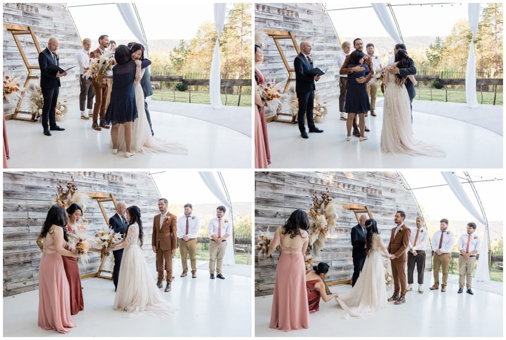 ceremony photos at the venue at the bluffs in trenton georgia