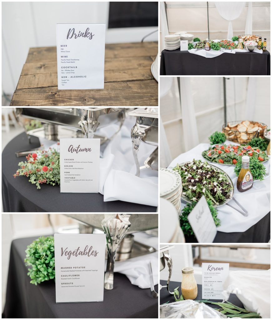 wedding food photos and menu