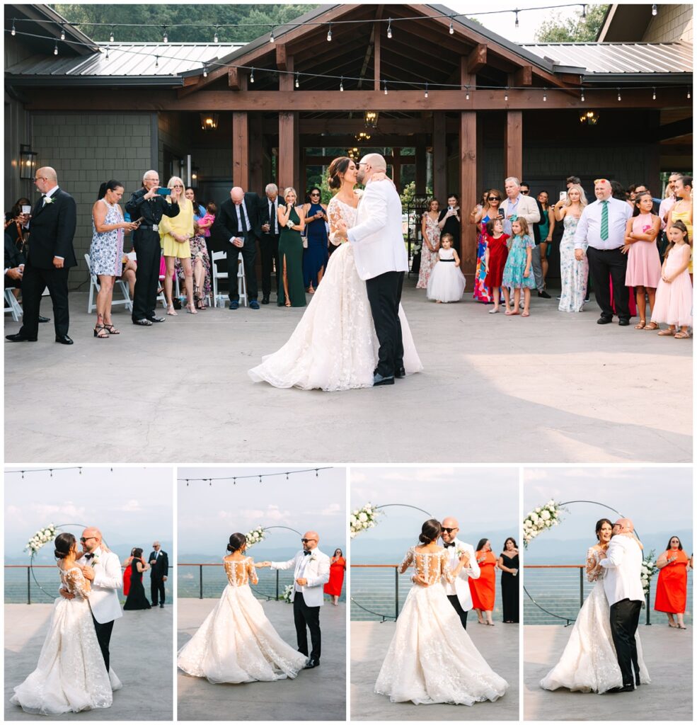 bride and groom first dance at the reception