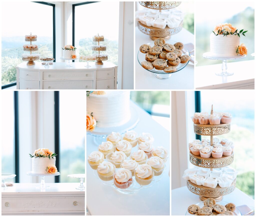 wedding cake and dessert table photos