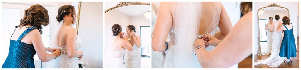 bride getting ready for her wedding in tennessee