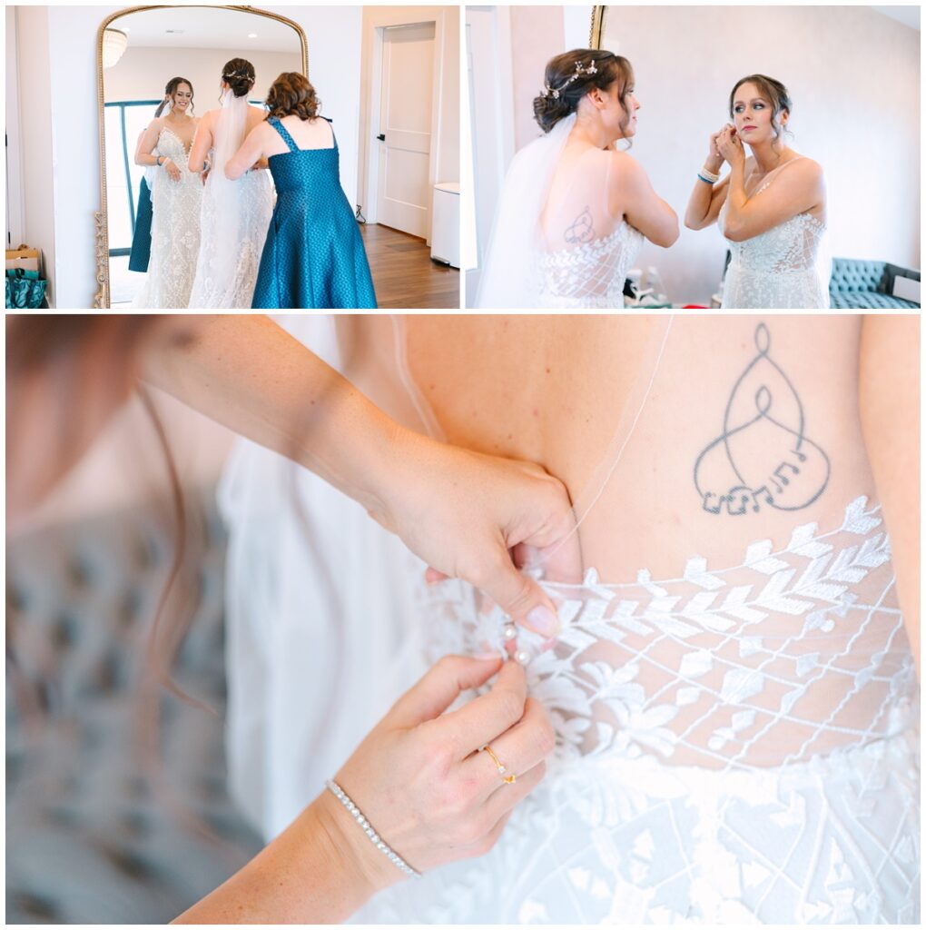 bride getting ready for her wedding in tennessee