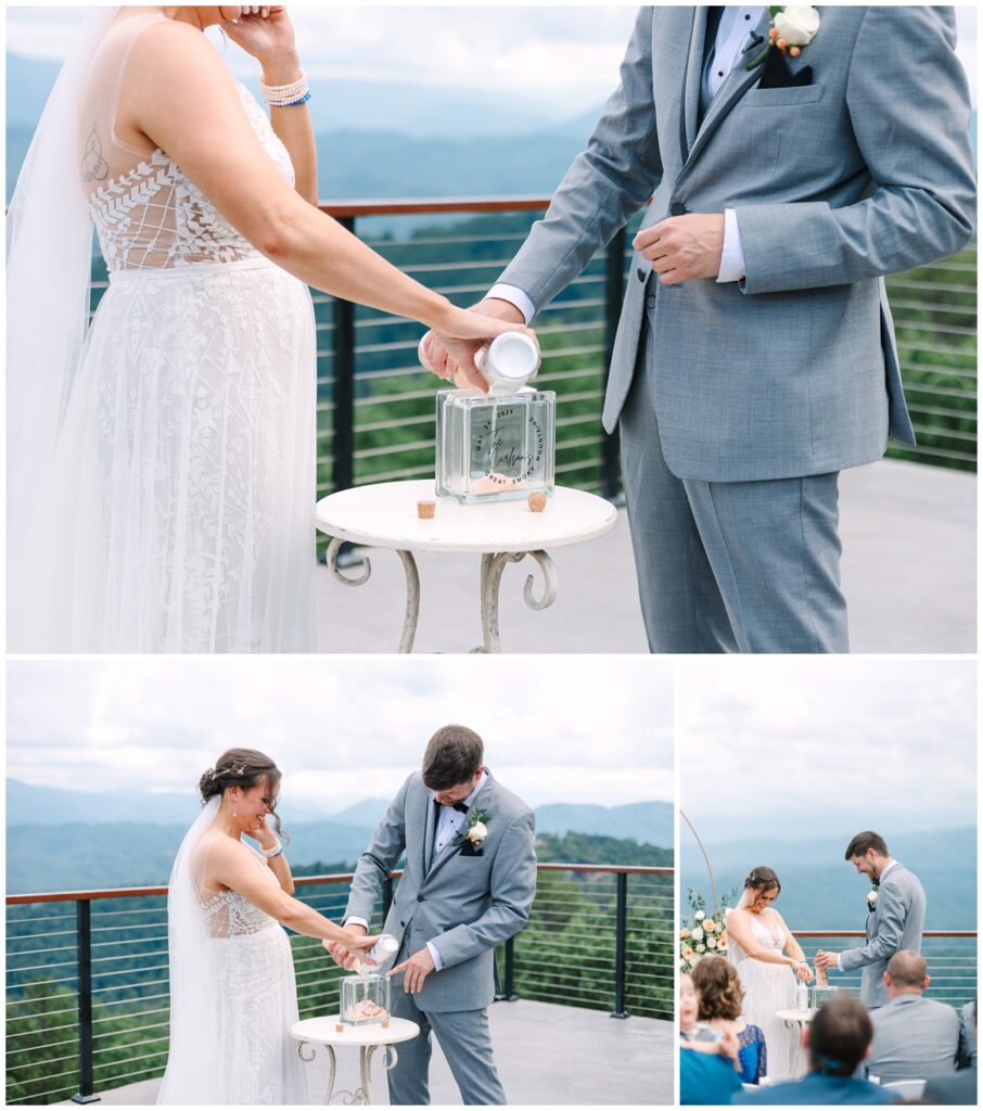 bride and groom ceremony sand photos